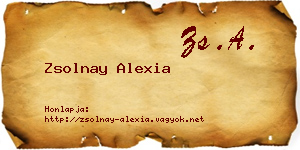 Zsolnay Alexia névjegykártya